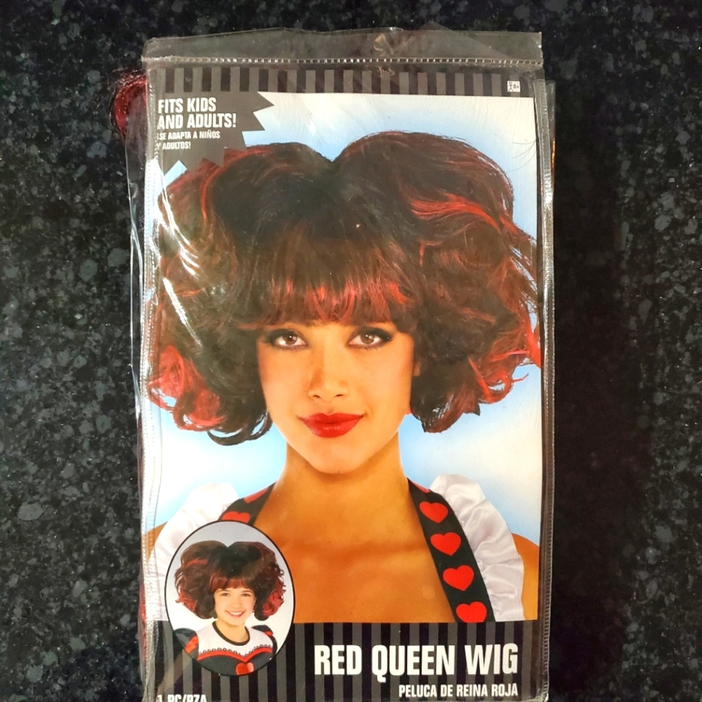Red Queen Wig- Color Red- Halloween Costume- New- RRR Halloween Wigs